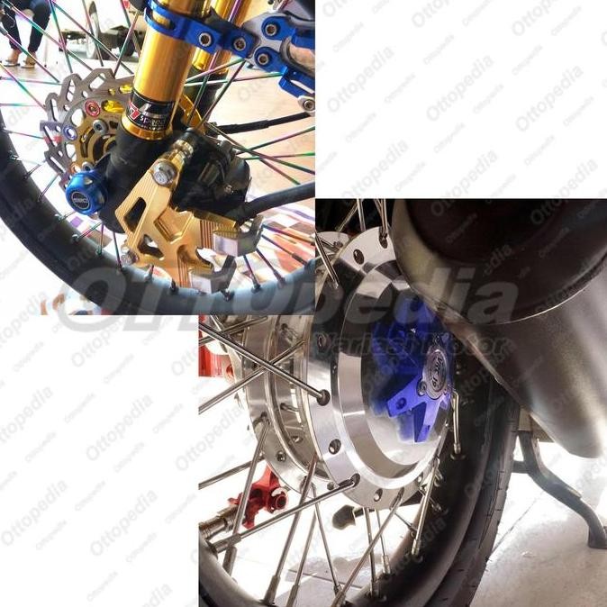------] Paket Tutup As Roda Depan CNC + Belakang Vrc Vario 110 Cw / Karbu Biru