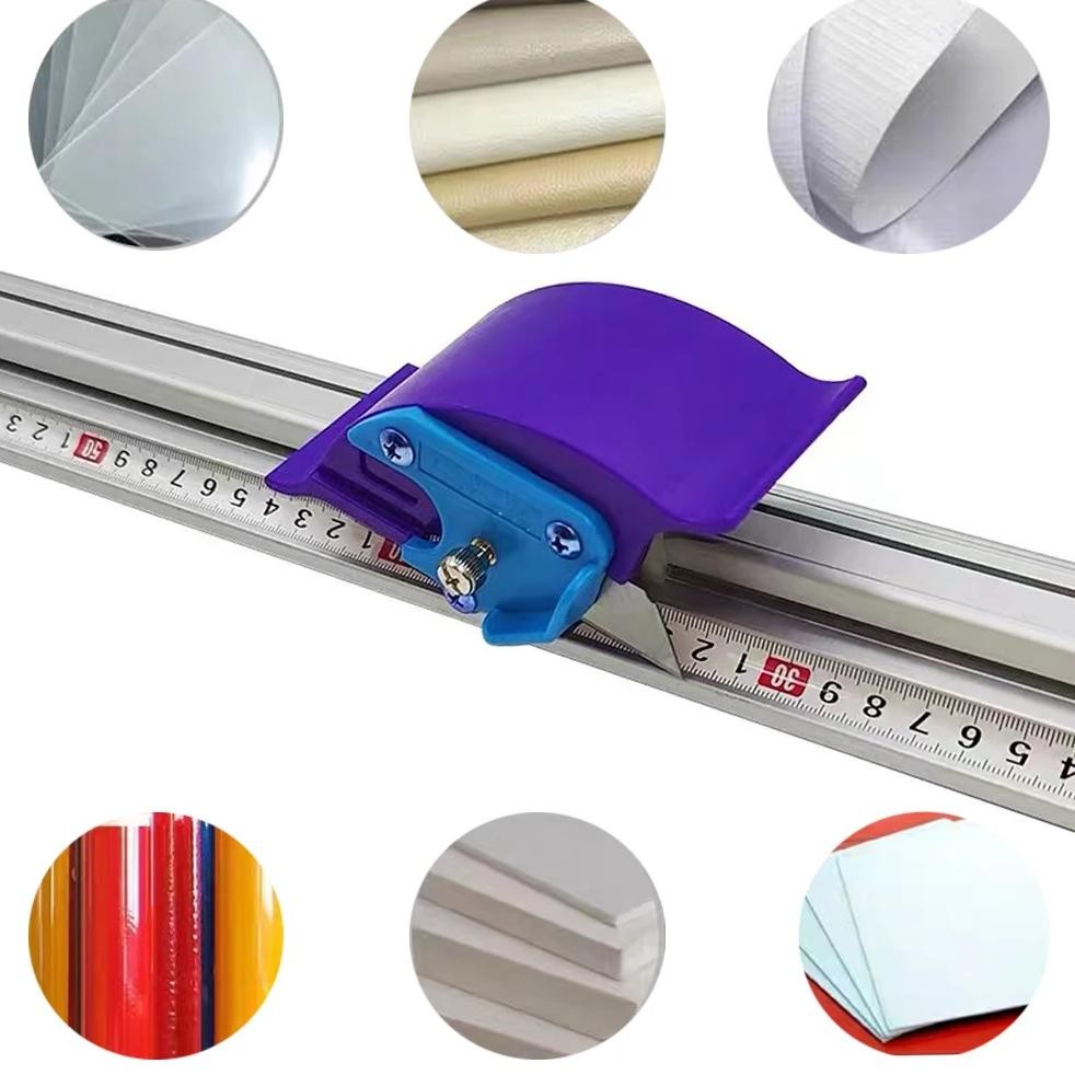 

Sliding Cutting Ruler Kt Board Leather Rice Paper Advertising Tool Paper Carton Cutting Knife Hand Guard Non-Slip Steel Ruler