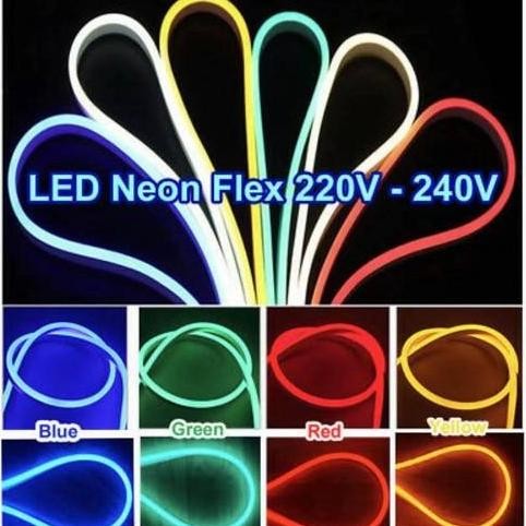 Lampu Neon Flex LED Selang Flexible sign strip fleksibel 10Meter+soket