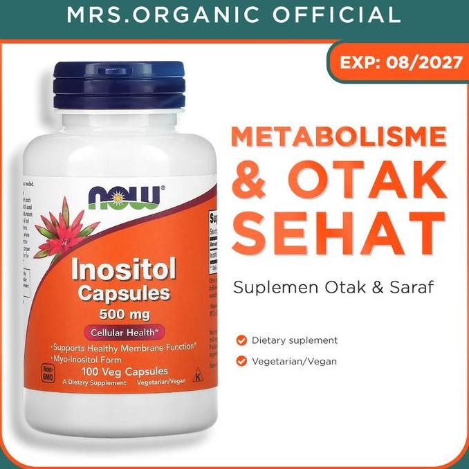 NOW Inositol 500 mg 100 Veg Capsules