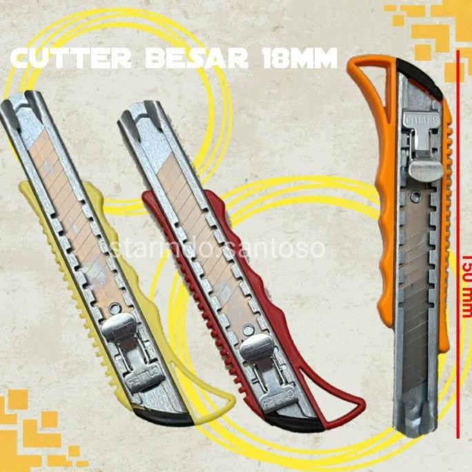 

'+'+'+'+] CUTTER 18 MM silet pisau cuter besar pemotong serbaguna kertas kabel