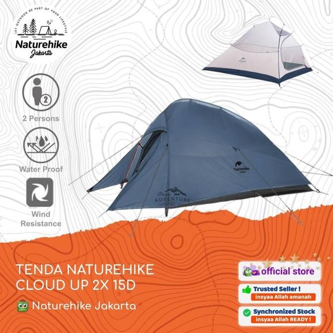 Tenda Cloud Up 2X 15 D / 20D Naturehike Nh17T001-T 2 Orang Camping Ultralight