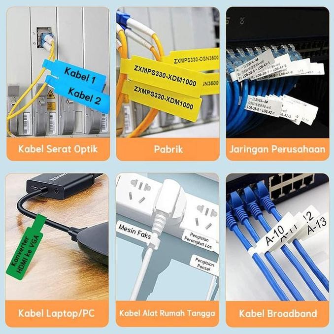 

NIIMBOT M2 Stiker Label Kabel, Tahan Air, Tahan Minyak, Klasifikasi Label Kabel dan Kabel Jaringan Kertas PS