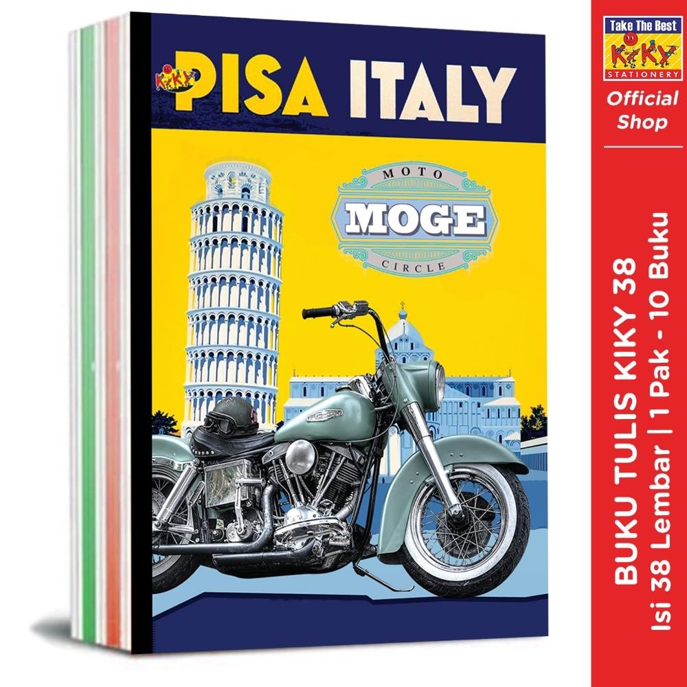 

KIKY Buku Tulis 38 Lembar - 1 Pak 10 Buku Gambar Garis Berwarna
