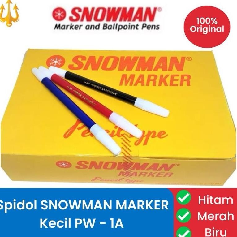 

Terlaris [Harga 1 Lusin] Spidol Kecil Snowman Pw-1A Hitam Biru Merah