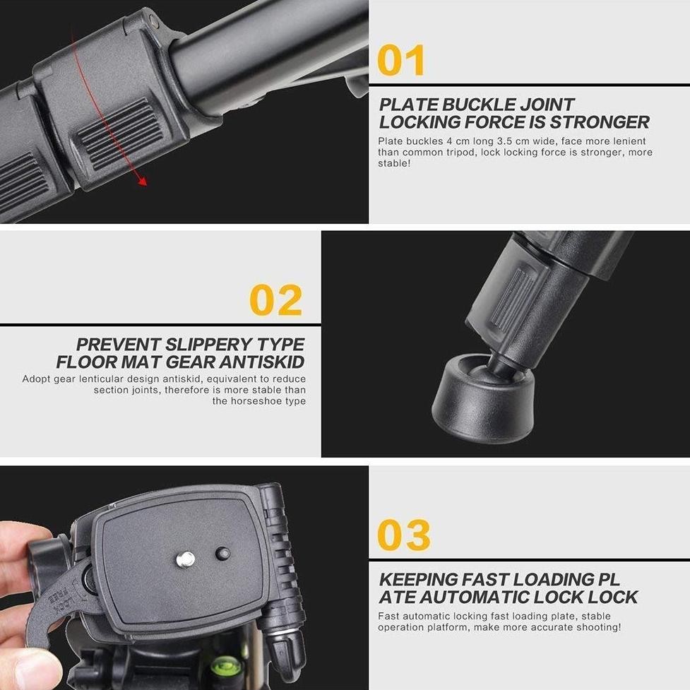 Tripod Jmary KP-2234 Portable Lightweight Aluminum Tripod / Tripod Kamera