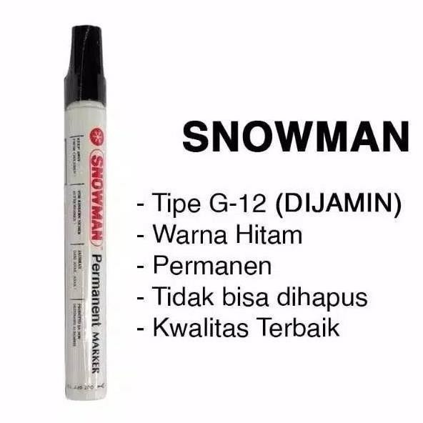 

Viral Spidol Snowman Permanent Marker G-12 Harga 1 Pcs Hitam
