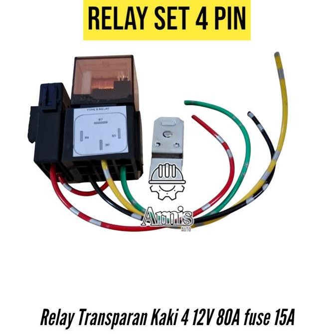 Set Kabel Relay Fuse Rumah Soket Rilay sekring Socket Sikring riley Gandeng Lengkap 4 pin kaki