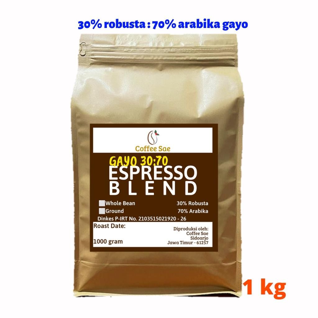 

Kopi Gayo Espresso Blend Coffeesae 1Kg Biji Atau Bubuk Robusta Dan Arabika 30:70 1 Kg Coffeesae Termurah Best Quality 100% Original