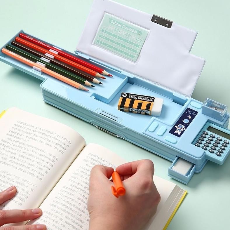 

Kotak Pensil Pop Out Kalkulator Pencil Case Hardtop Tempat Pensil Unicorn Astronot Bunny