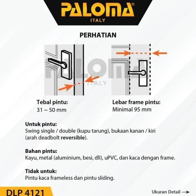 Digital Lock Paloma Dlp 4121 Smart Home Door Kunci Pintu Deadbolt Wifi