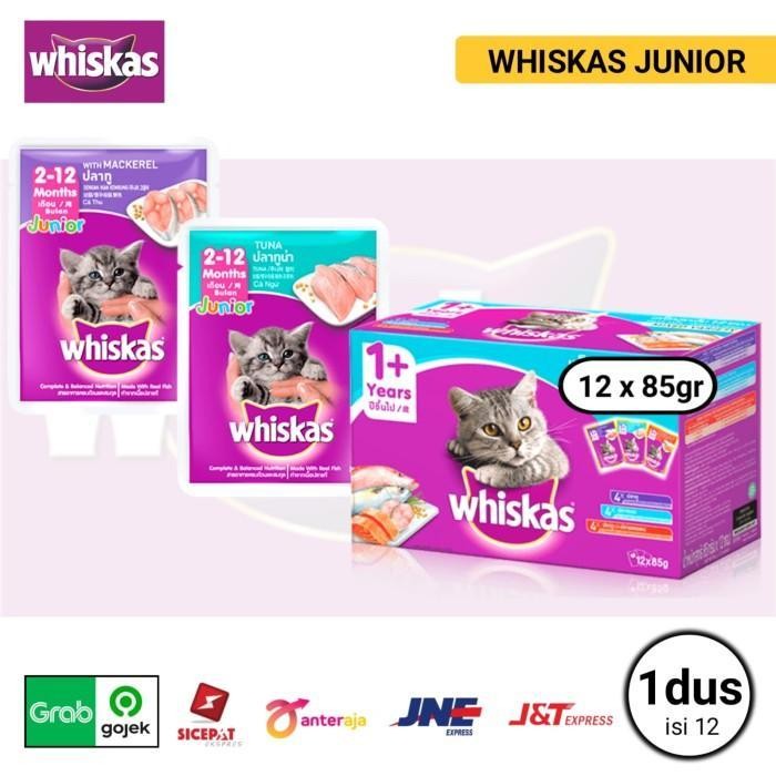 Whiskas Pouch Junior 1 Dus ( Isi 12 ) Whiskas Junior Tuna & Mackerel