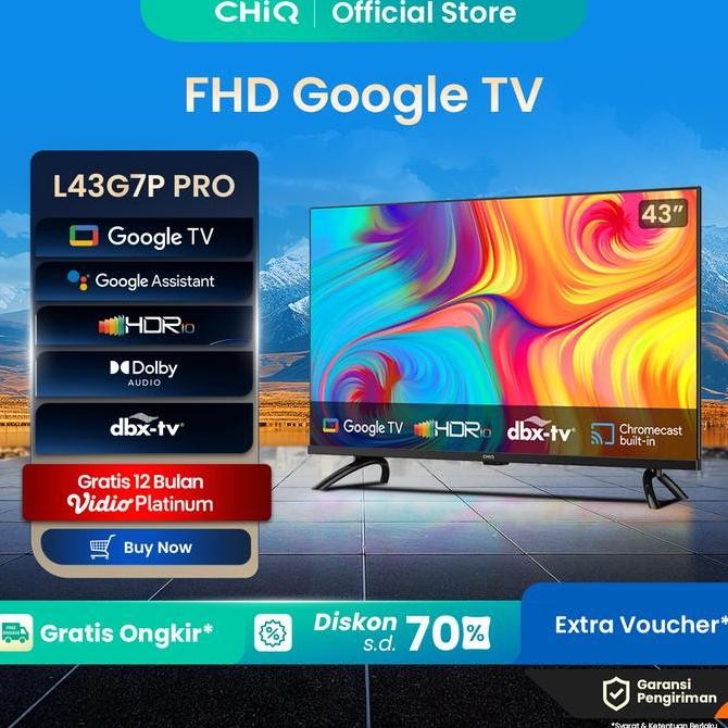 Google Tv Chiq 43 Inch Smart Tv Fhd Youtube Digital Tv (L43G7P Pro)