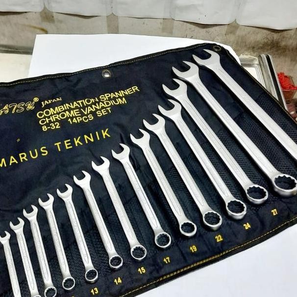 Kunci Ring Pas Set 8 32Mm 14 Pc Matsu Standard Japan Bahan Crv