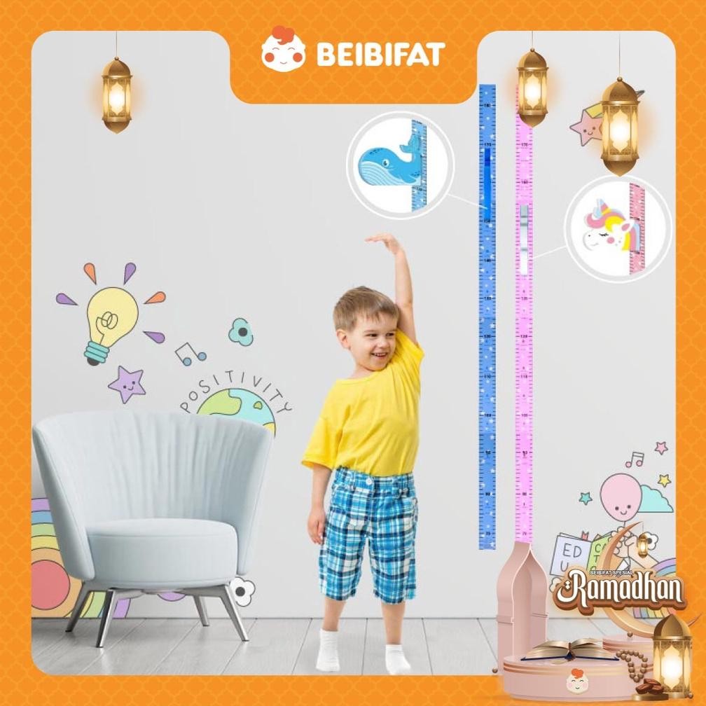 Meteran Pengukur Tingi Badan Anak  Wall Stiker dingding Magnetik 70-170 Karakter binatang