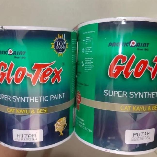 Cat Minyak Besi Dan Kayu Glotex Warna Hitam Dan Putih 1Kg