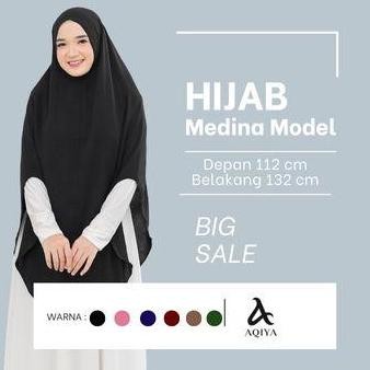 MEDINA by AQIYA Kerudung Bergo Super Jumbo Khimar Syar'i Crinkle Airflow Premium GARANSI 100% Jilbab