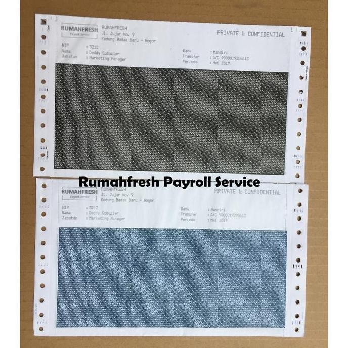 

Percetakan Slip Gaji Confidential 3ply kertas continous form - Custom