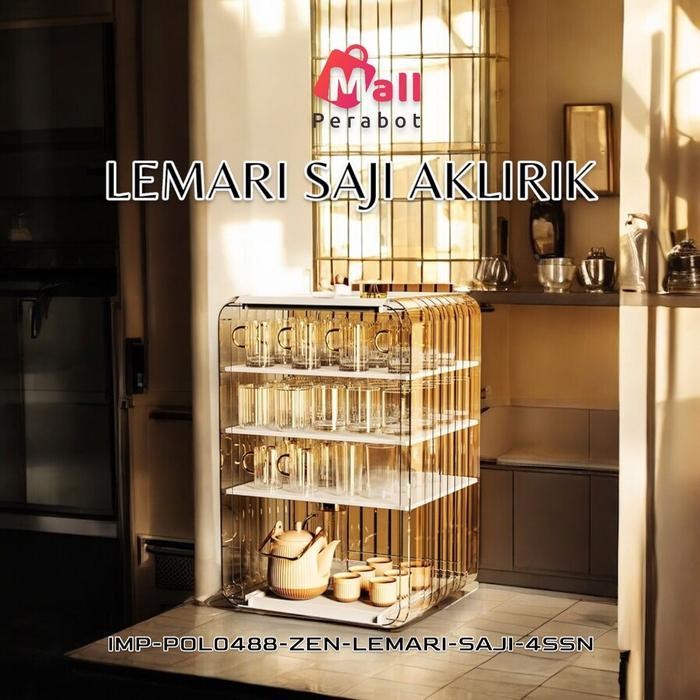 Mall Perabot | Tudung Saji Rak Makan Tingkat | Bahan Acrylik Food Organizer Bpa Free | Rak Pajangan 
