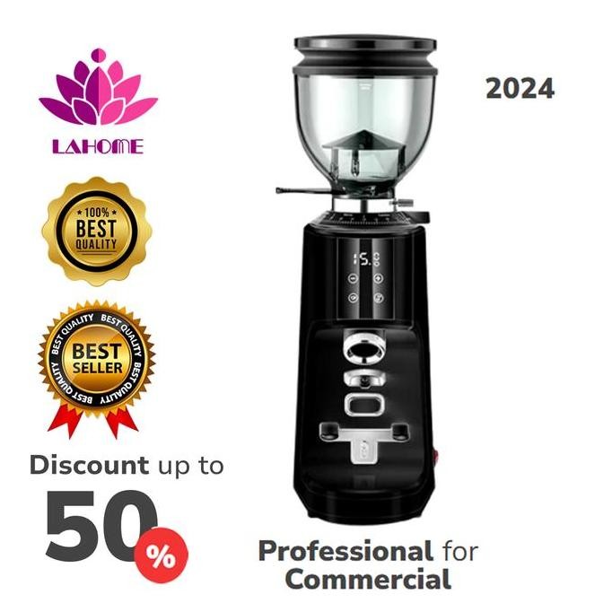 

Terlaris Lahome Commercial Coffee Grinder Professional Flat Burr 64Mm 100 Setting Grinding Penggiling Komersial Mesin Giling Biji Kopi