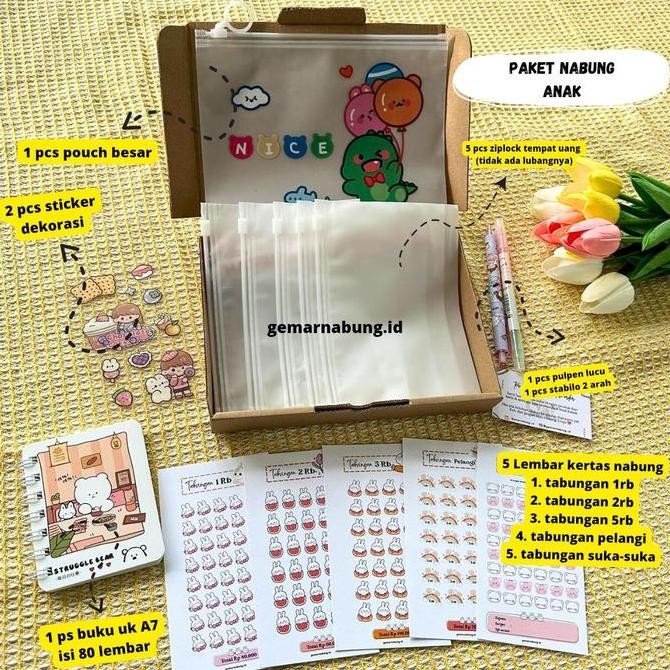 

Paket Nabung pouch lucu | Paket saving challenge & Sinking funds | tempat nabung Buku