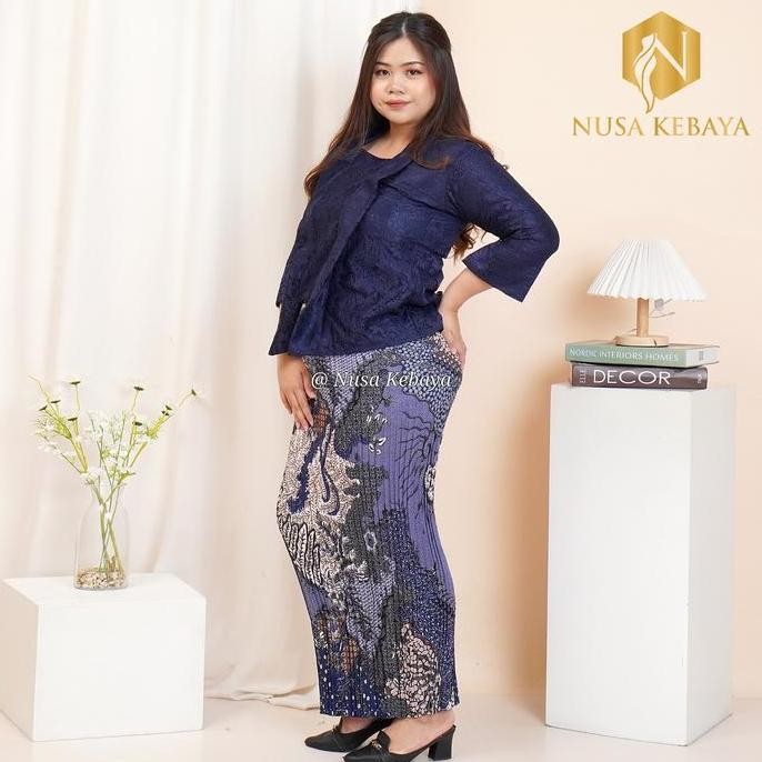 Setelan Kebaya Jumbo Bahan Brukat Big Size 3L 4L 5L 6L / LD 120 130 140 Cm / Baju Kebaya Brukat Kond