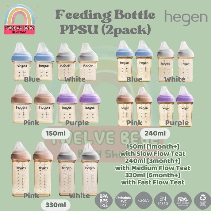 New Product - Hegen Feeding Bottle Isi 2Pcs 150Ml 240Ml 330Ml / Botol Susu Bayi Baby Newborn Toko Ma