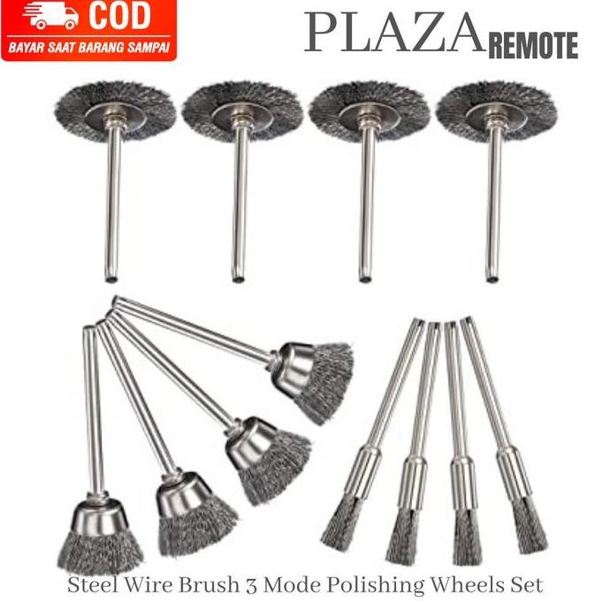 

New Product - Mini Wire Steel Brush Polishing Wheel Pencil Brush Set 12Pc Kiarastoreku