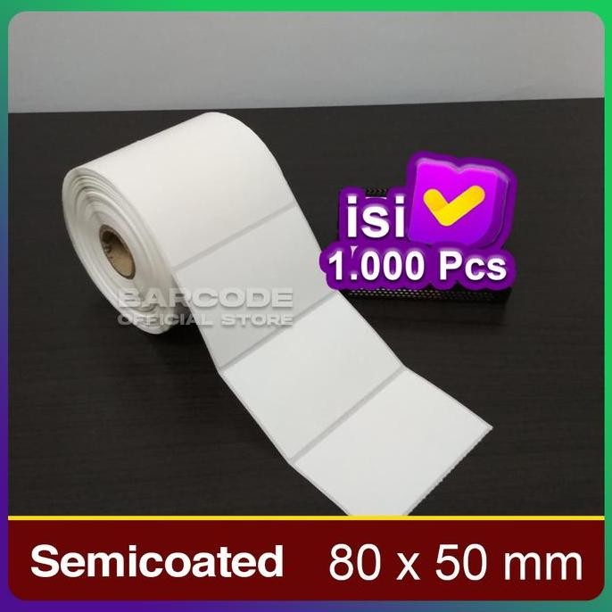 

New Product - Label Barcode 80 X 50 (1 Line) Kertas Sticker Label Semicoated 80X50 Kiarastoreku