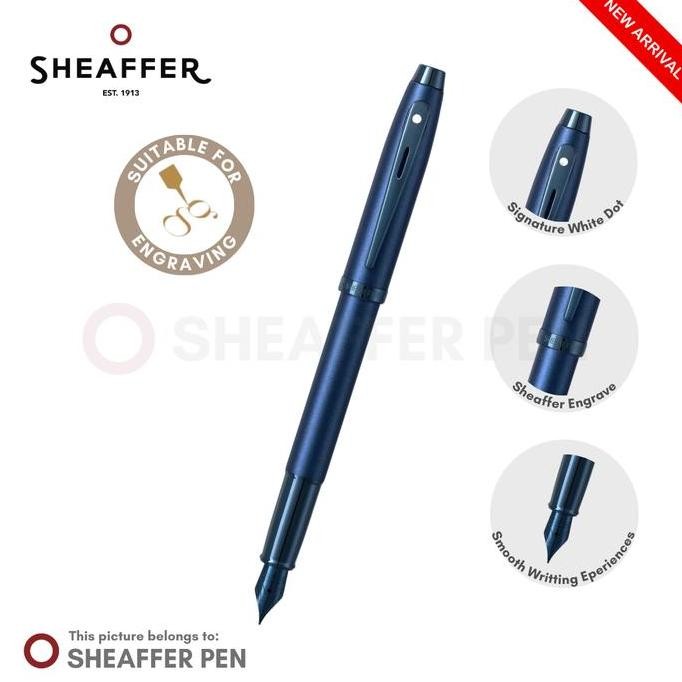 

Sheaffer 100 Satin Blue With Pvd Blue Trim Fountain Pen Co