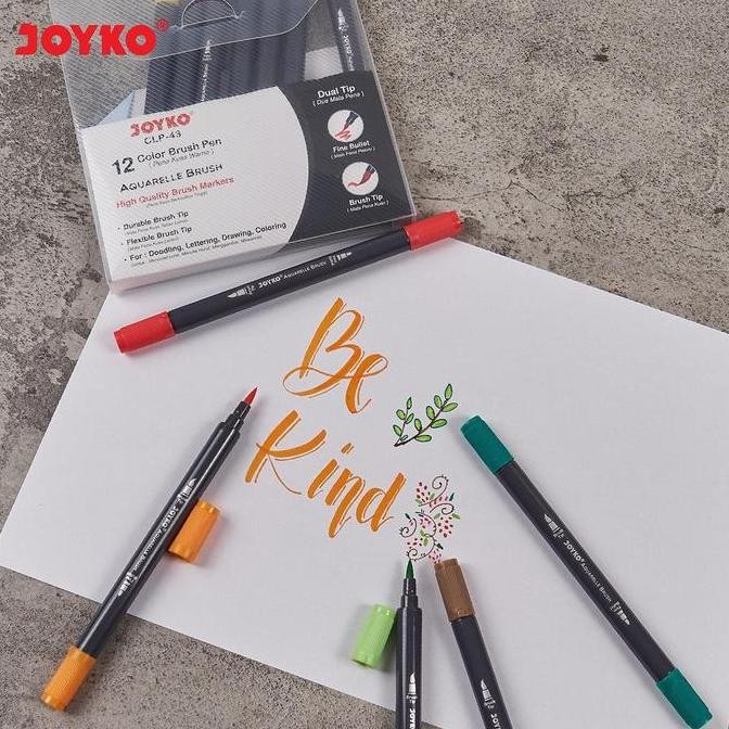 

New Product - Joyko Aquarelle Color Brush Pen Pena Kuas Clp-43 12 Warna Kaligrafi Kiarastoreku