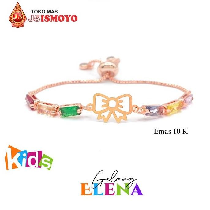 Gelang Anak Tali Serut Kombinasi Emas Mas Asli Elena J5 Ismoyo Co