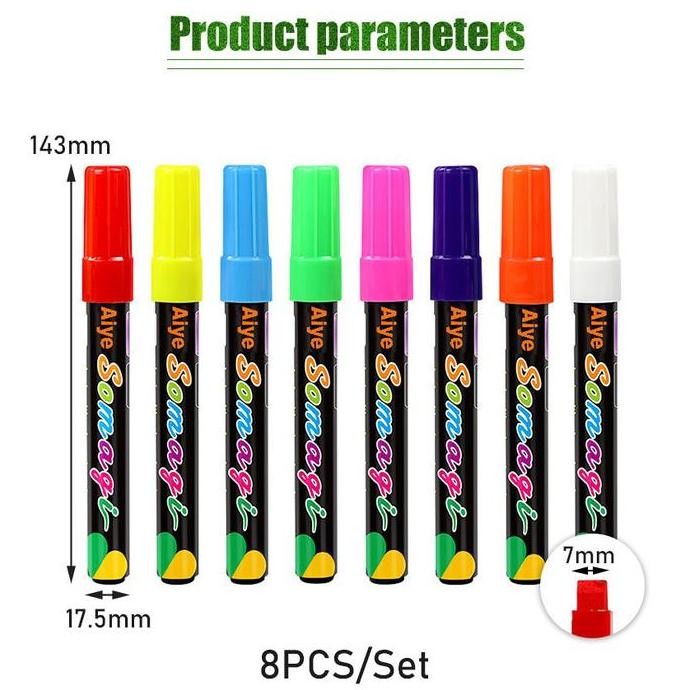 

1 Set Spidol Chalk Marker Neon Fluorescent Warna Warni Untuk Papan Tulis Bisa Dihapus Co