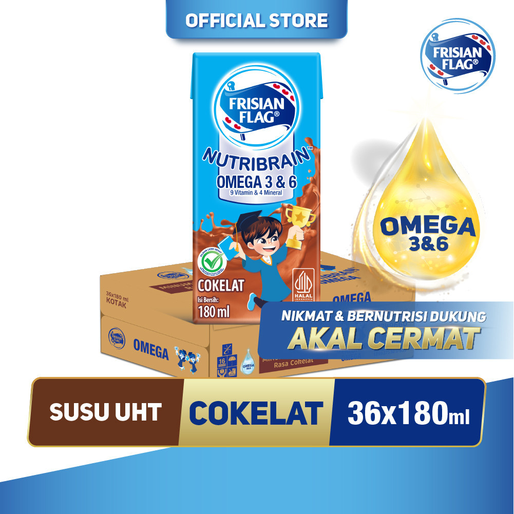 

Frisian Flag Omega Susu UHT Chocolate 180Ml [36 Pcs]