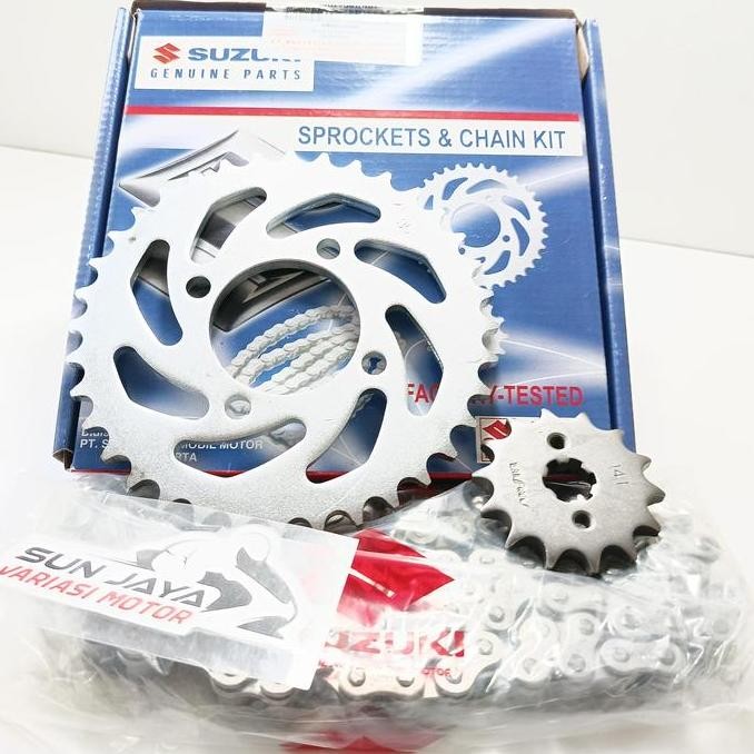 Gear Set Komplit + Rantai Suzuki Smash - Shogun 110 - Shogun 125  - Smash 110 Motor Motorcycle
