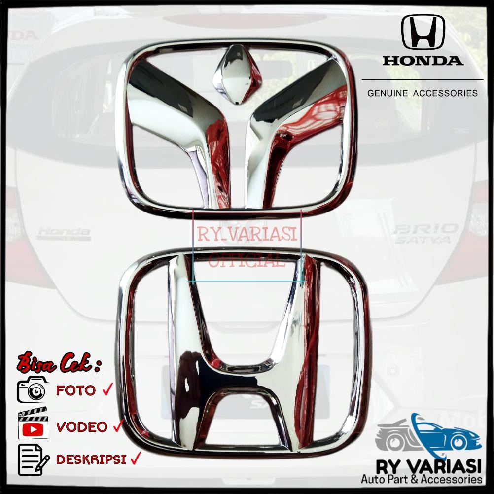 Logo Bagasi Honda BRIO Original/ Logo Emblem Belakang Honda BRIO/ Logo Kembang/ Logo H Honda
