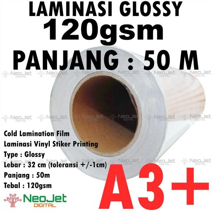 

Laminasi Glossy Dingin Cold Lamination Film Vinyl Stiker A3+ Lebar +/- 32 Cm Tebal 120 Gsm Pelapis Untuk Melindungi Sticker Hasil Print Printing Co