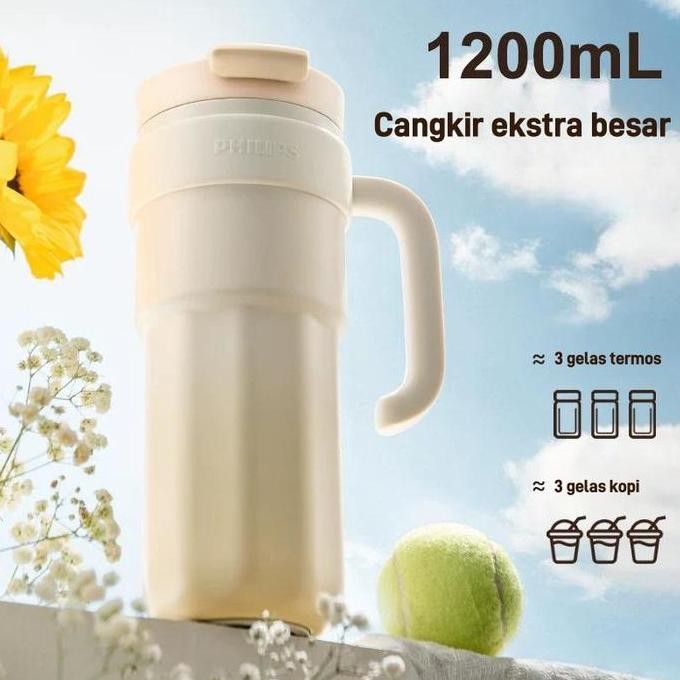 Philips Bawang Cup Sus316 Insulated 1200Ml Termos Tumbler Jumbo 316 Stainless Steel Aesthetic Botol 