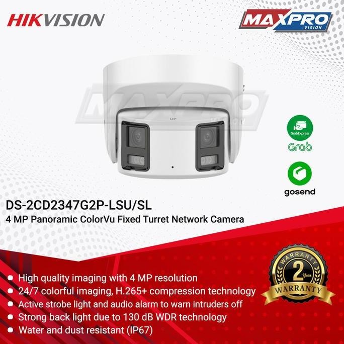 DS-2CD2347G2P-LSU/SL - HIKVISION IP 4MP PANORAMIC COLORVU TURRET CAMERA