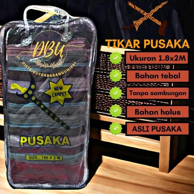 Karpet pusaka rumbai tenun bordir , polos, indoor, per paket