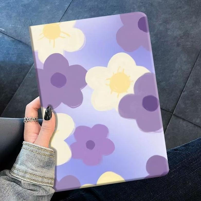 Premium Pola Bunga Ungu Case Table Ipad Mini 4 Mini 5 7,9Mini 6 Mini 7 8,3 Air 1 2 9,74 5 10,9" Pro 