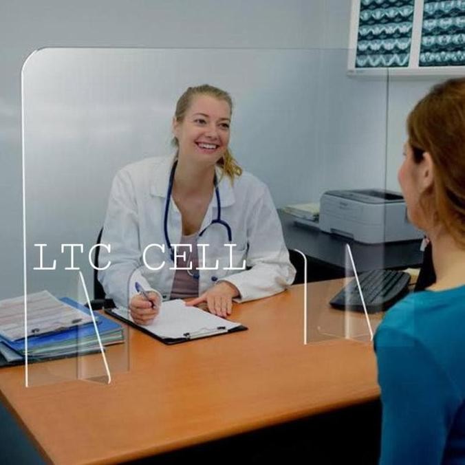 

Sekat Custom Acrylic Sekat Meja Ukuran 90X60Cm Tebal 5Mm Kasir Coron Co