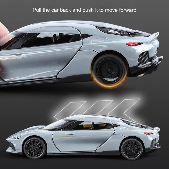 HOT SALE Diecast Alloy Koenigsegg Gemera Scala 1:32 With Light Sound Pullback (R327)
