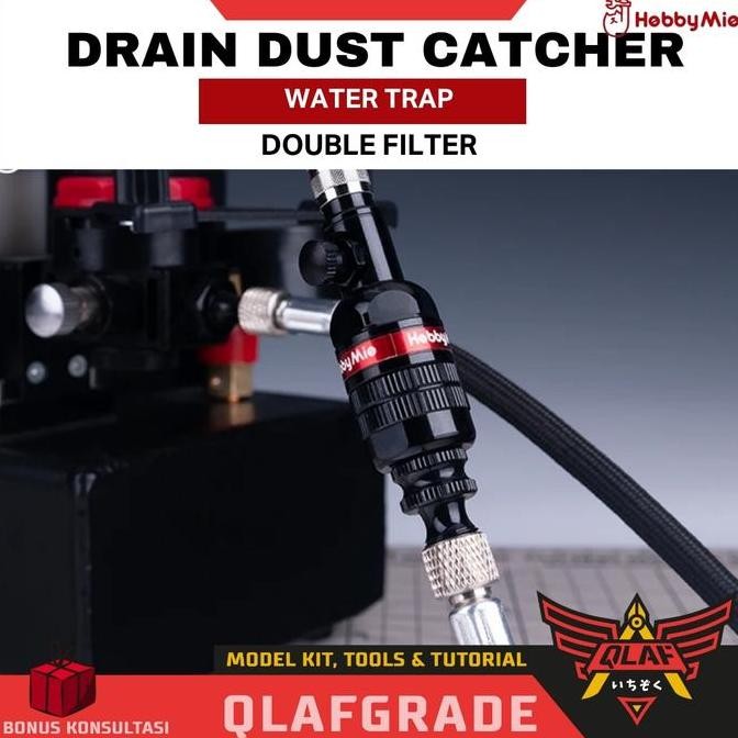 Water Trap Drain Dust Catcher Hobby Mio - Double Filter Perangkap Air Udara Debu Airbrush Pen Brush 