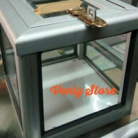 kotak amal mini alumunium kaca GM