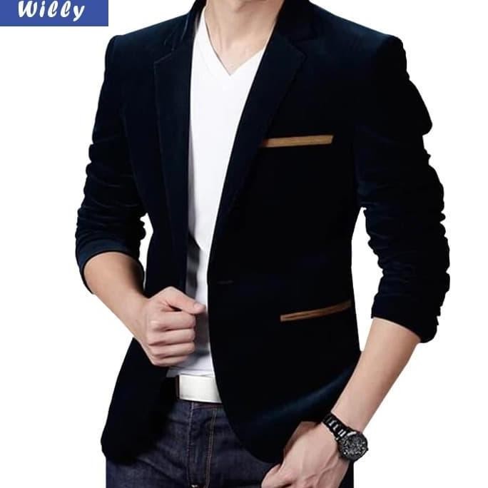 Blazer Pria Korea Willy Jas Blazer Cowok Pria Slim Fit Keren Terbaru GM