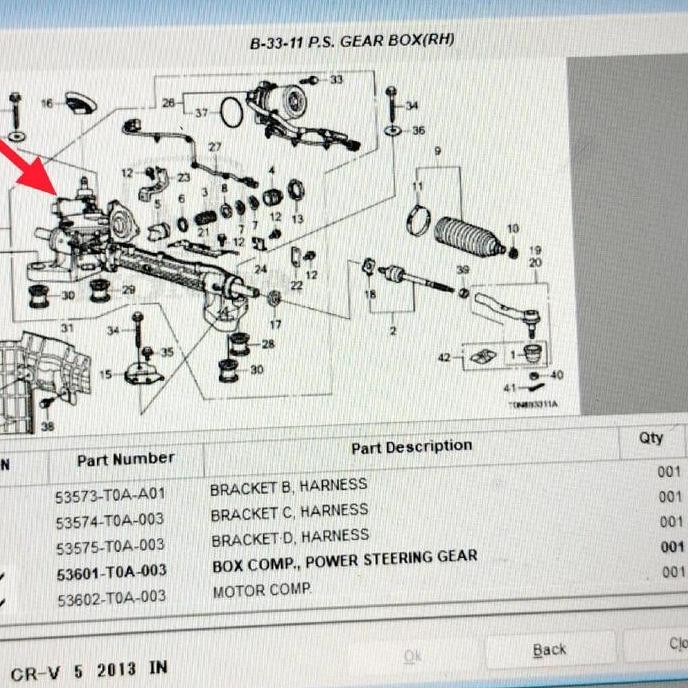 Rack Steer Stir Gear Box Power Steering Honda Crv 2.0Cc 2013 2014 2015 2016 2017 Ori Teruji Kualitas