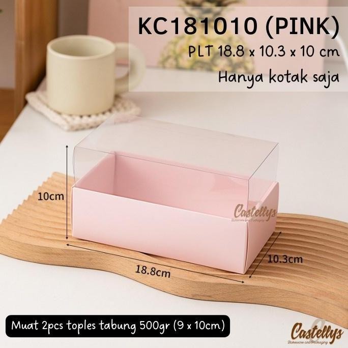 

5 Pcs Kc181010 Pink Kotak Box Mika Packaging Kue Bolu Lapis Hampers Co