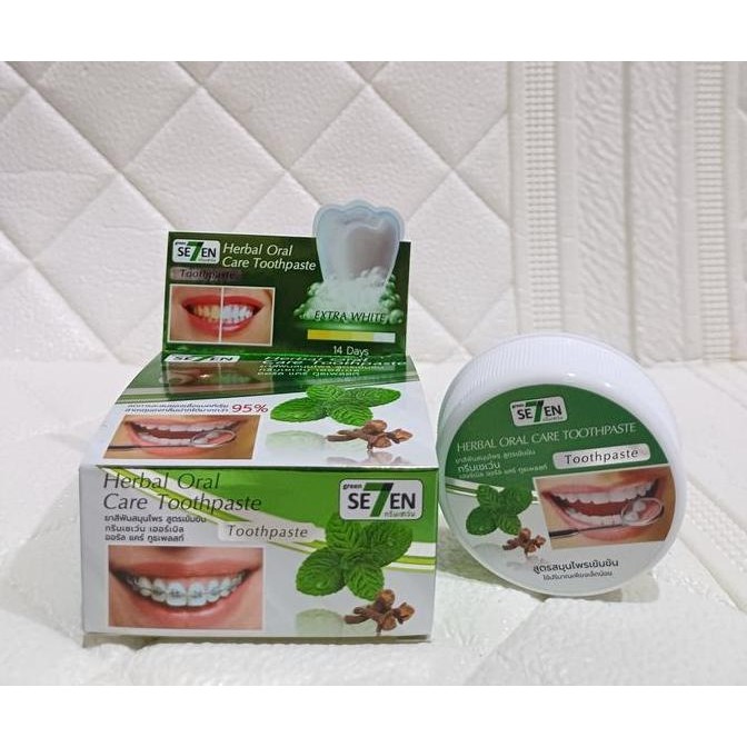 Promo Ready Green Se7En//Herbal Oral Care Toothpaste//Odol Pemutih Gigi/Ori 100% Thailand