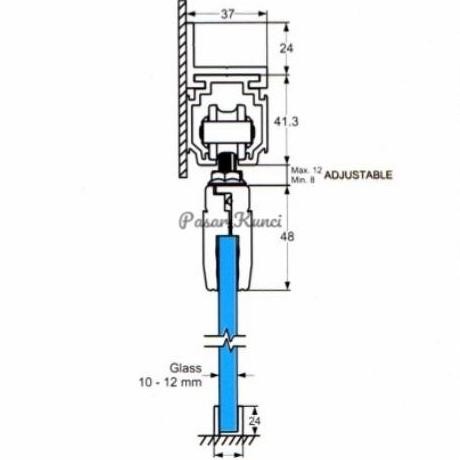 HARGA DISC - Rel Sliding Pintu Kaca Frameless Dekkson Dekson